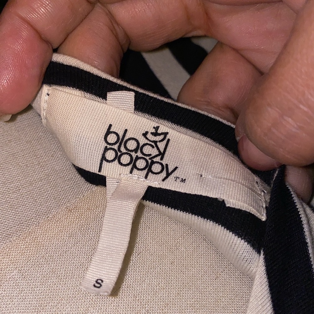 Black Poppy Small dress. Adora. It has Black & cream stripes top and black skirt - Picture 5 of 5